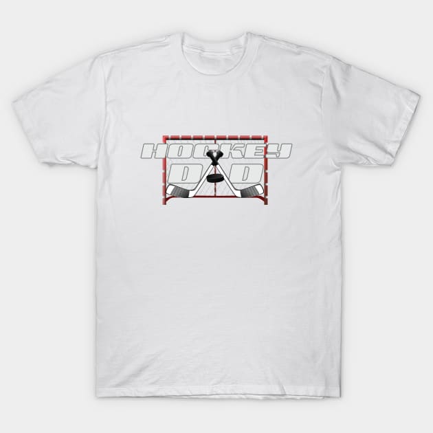 Hockey Dad with Net T-Shirt by LahayCreative2017